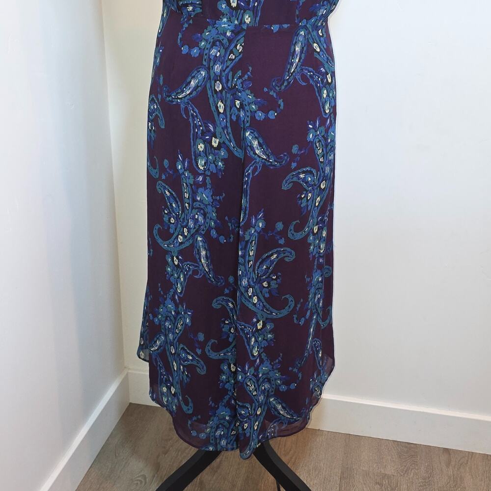 Cabi TREASURE Women 8 Purple Paisley Sleeveless‎ Midi Dress - Picture 9 of 11